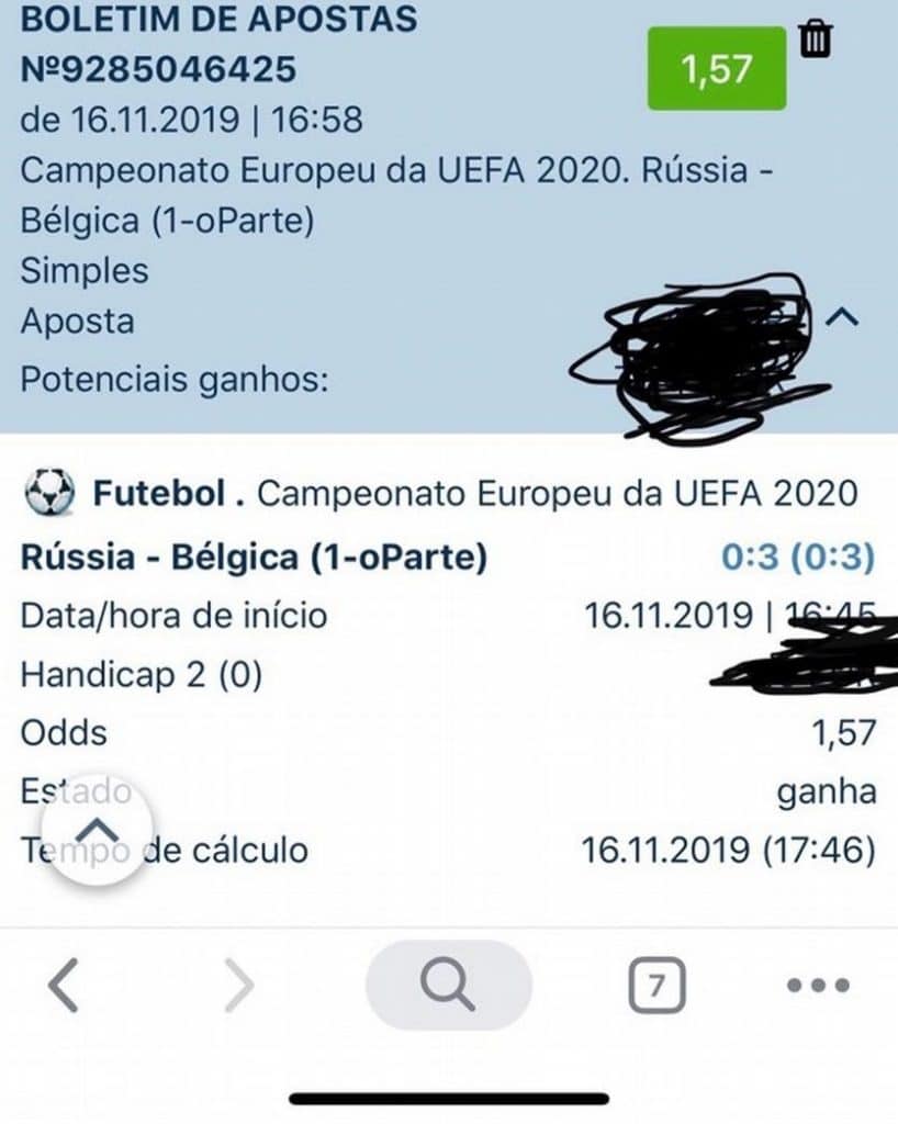 O jogo em questão é a Rússia vs Bélgica referente à jornada 9 do grupo I.