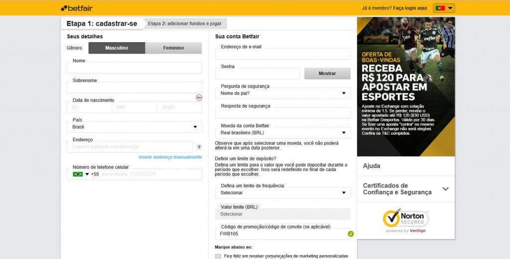 betfair cadastro