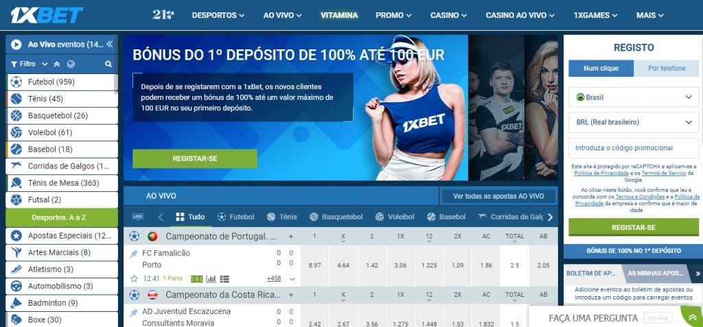 PARA CADASTRAR NA 1XBET BRASIL